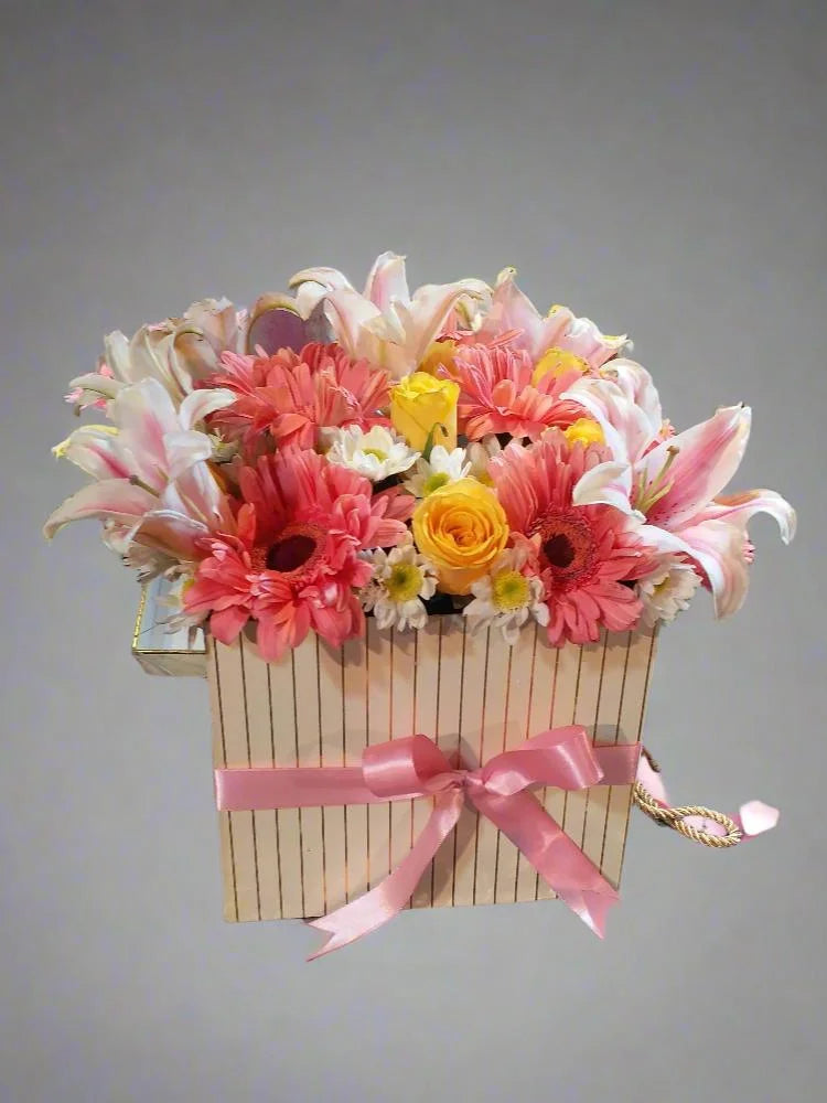 Floral_Box_with_Pink_Lilies_Yellow_Roses_2