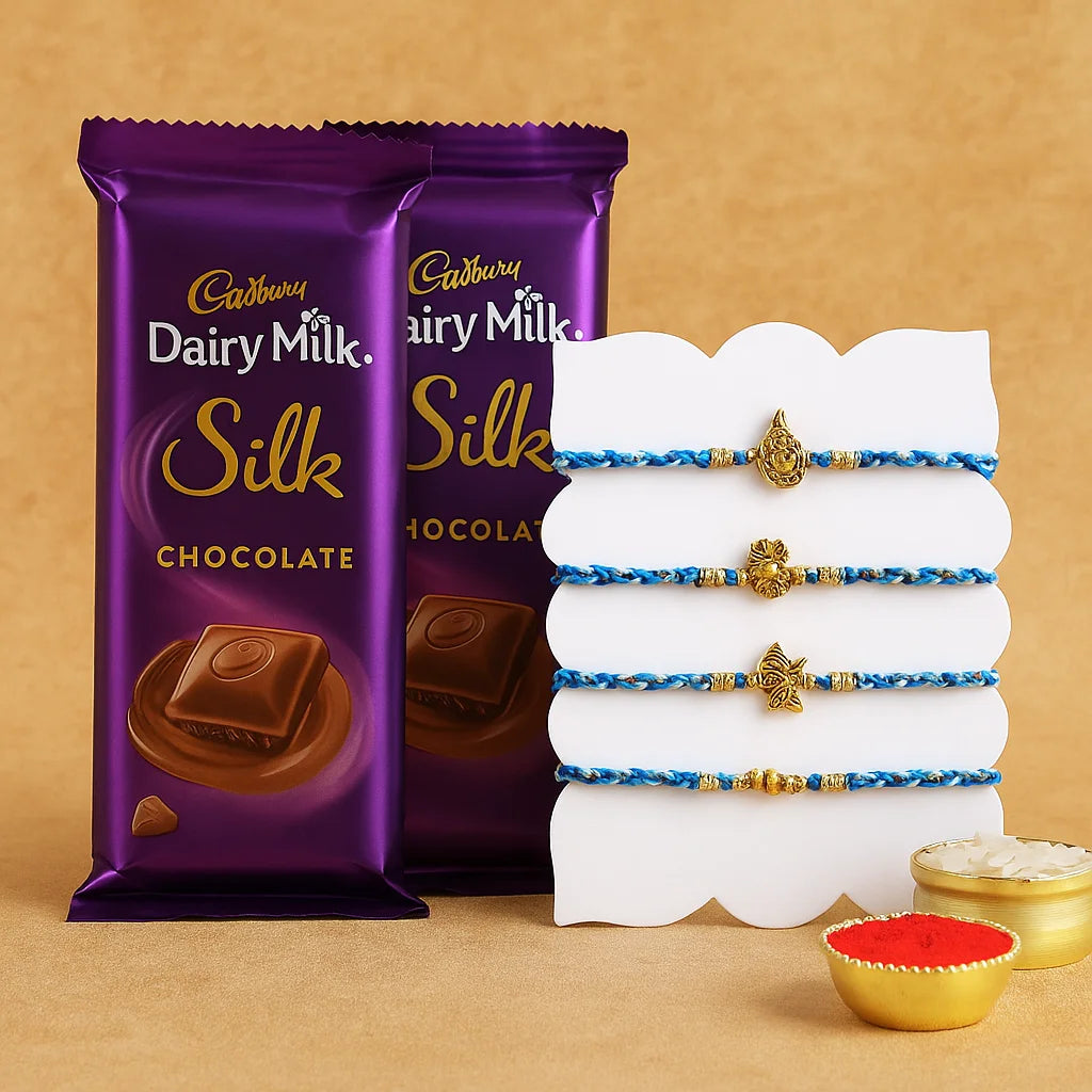 Choco Blessings for Bhai – Rakhi & Dairy Milk Silk Combo